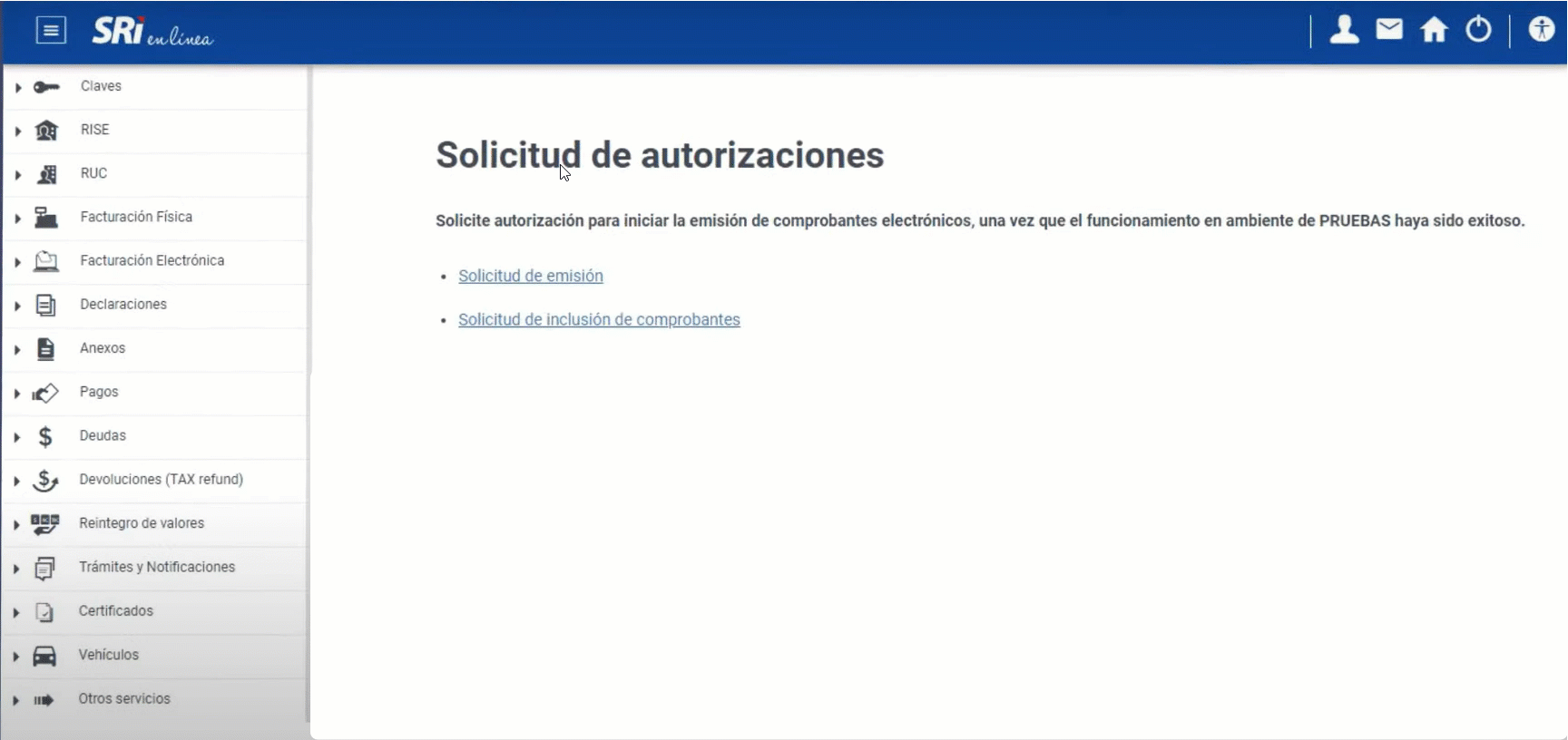 Solicitud de autorizaciones